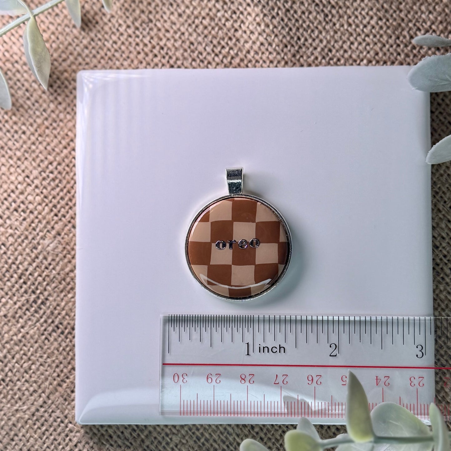 Fall Checkered Metal Tag