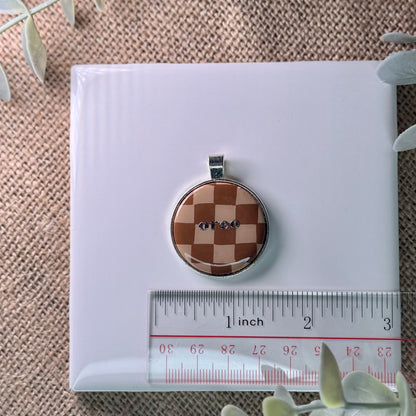 Fall Checkered Metal Tag